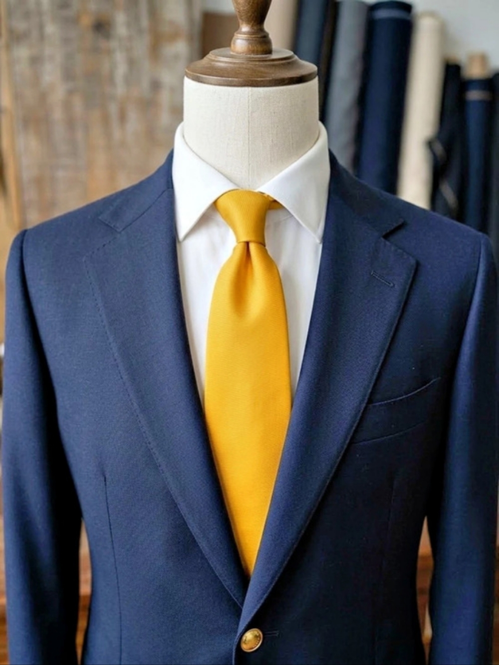Ben Silver Silk-Style Yellow Formal Tie